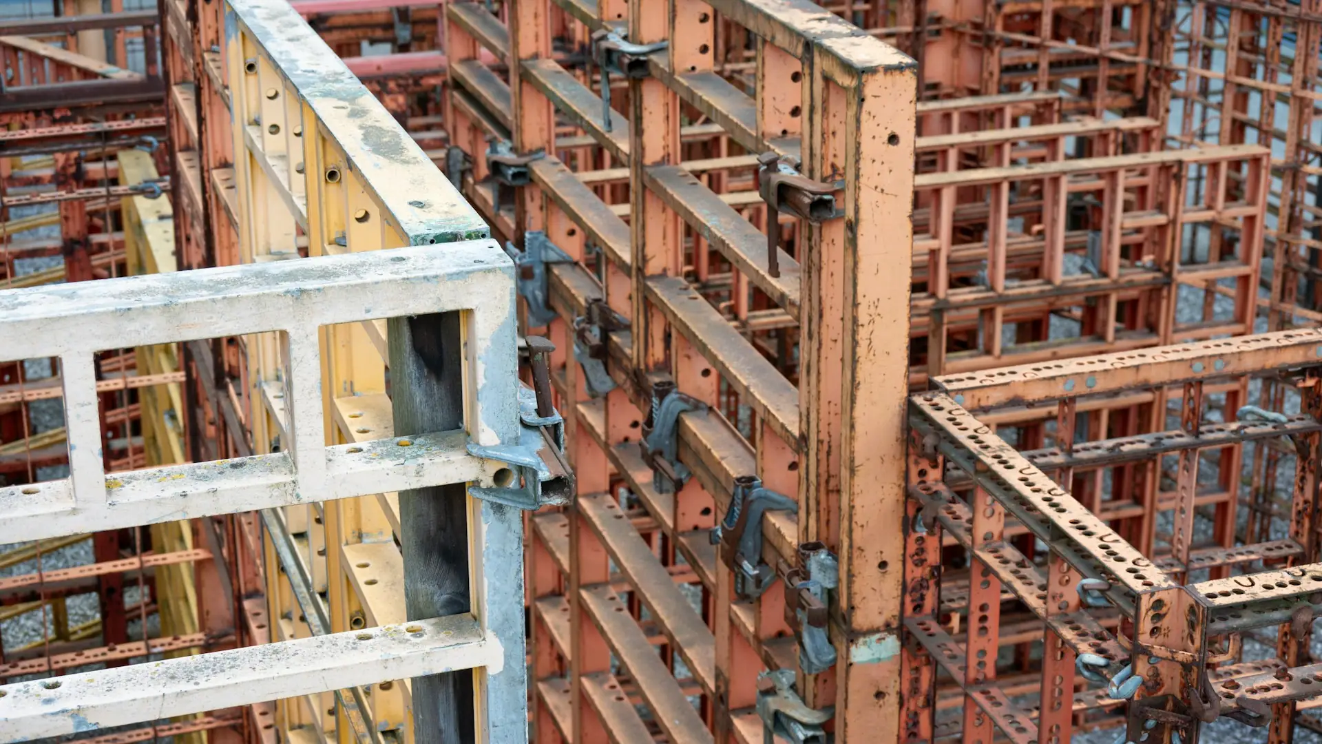 Fém zsaluzat vasbeton szerkezethez egy építkezésen